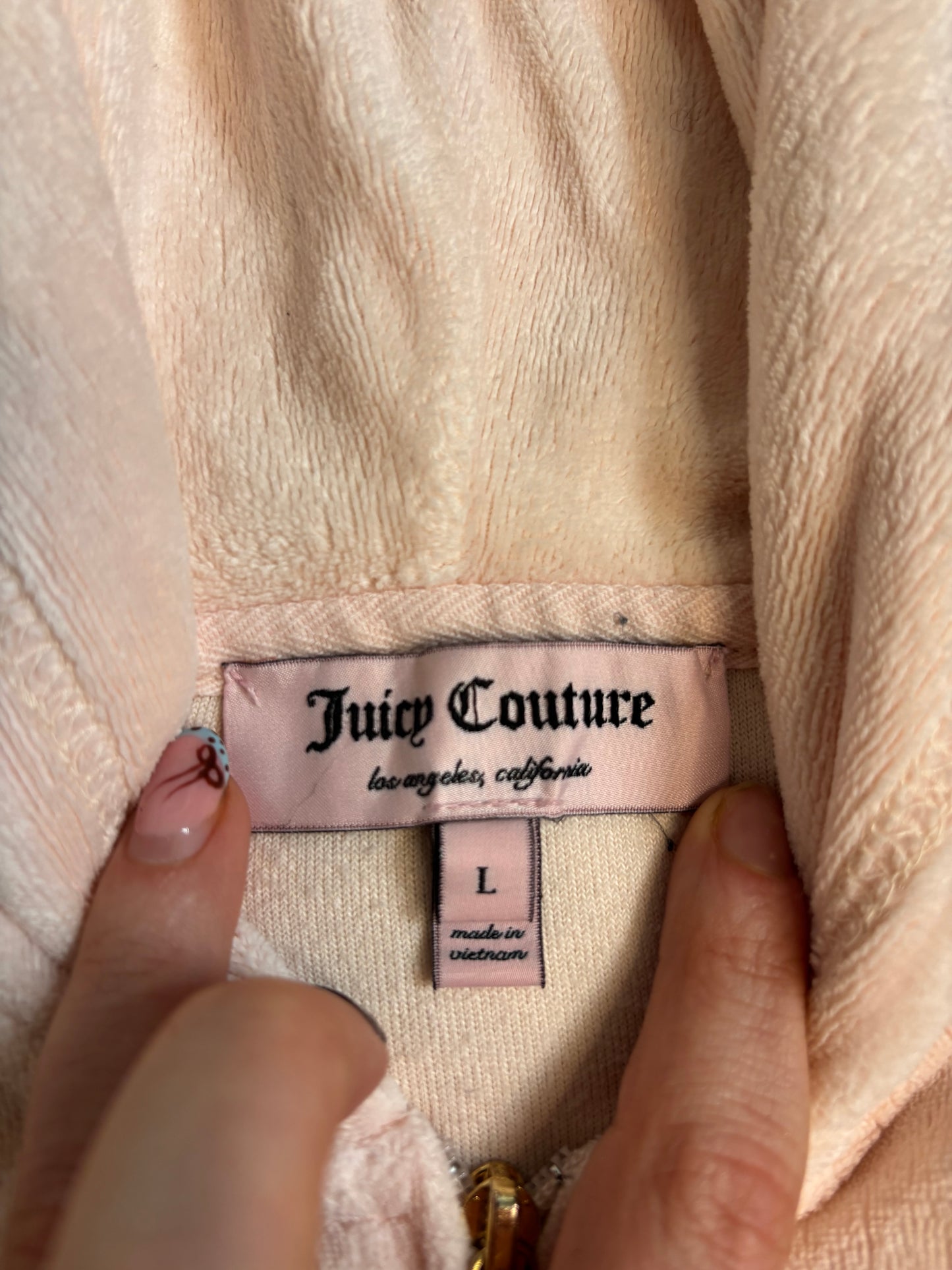 Juicy Couture Very Unique Peachy Nude Velour 2 Piece Tracksuit