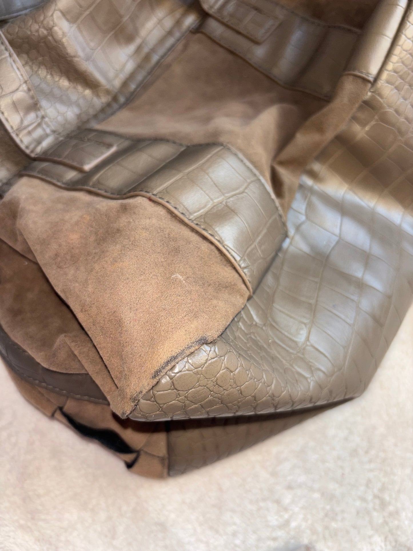 Jane Norman Suede x Faux Leather College Bag