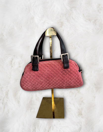 Playboy Deadstock Rose Suede Mini Bowler Bag