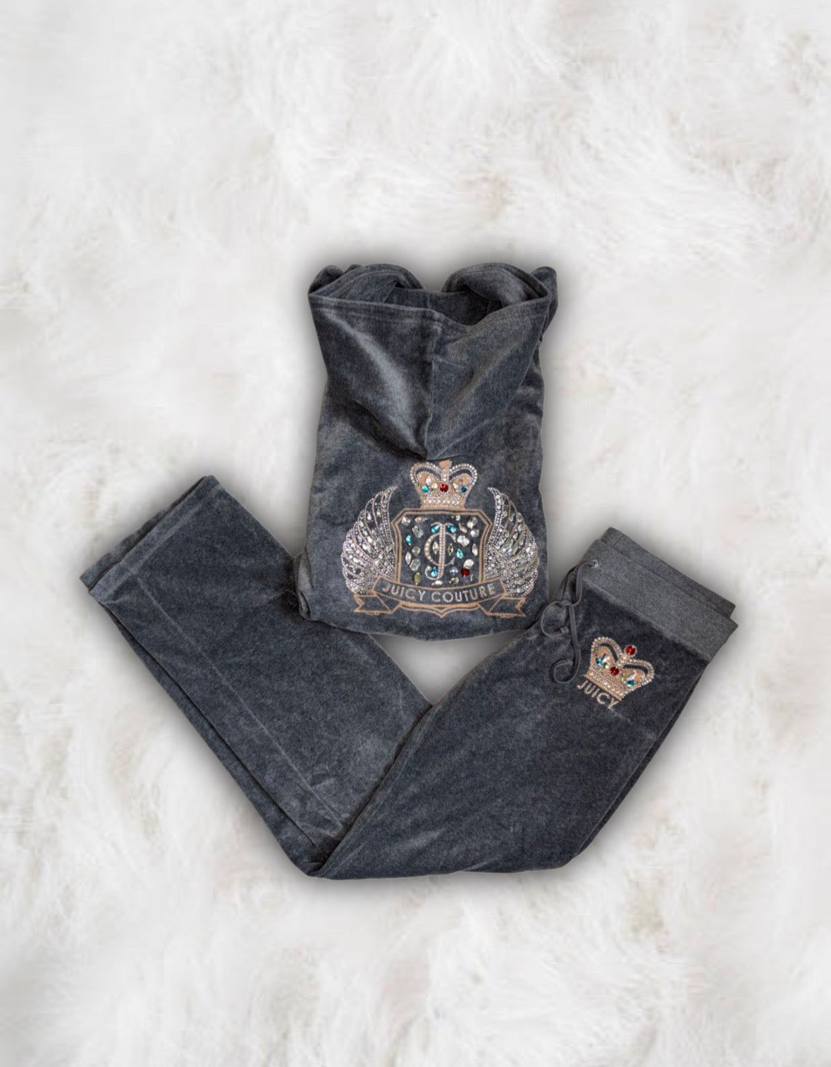Juicy Couture Grey Velour 2 Piece Tracksuit