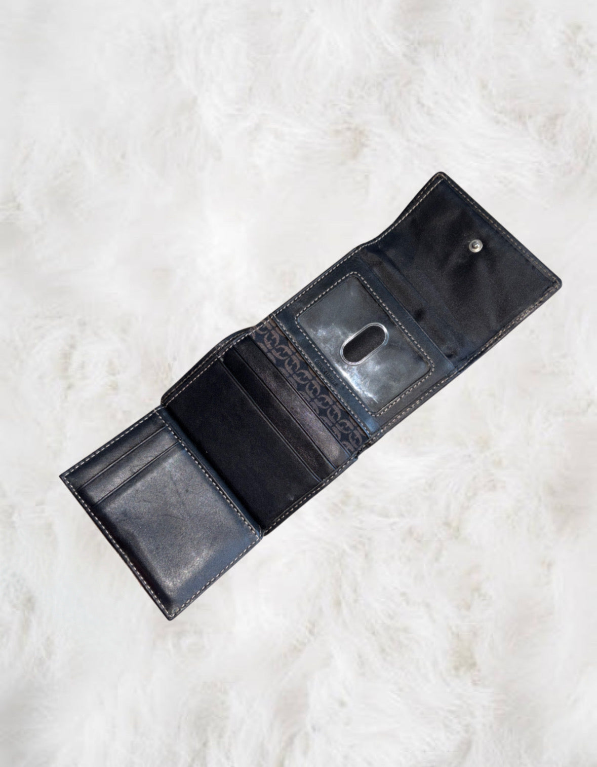 Fossil HOBO Signature Logo Monogram Black Canvas & Leather Shoulder Bag & Matching Wallet