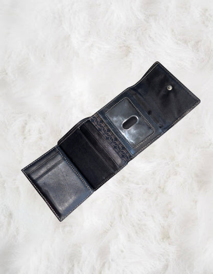 Fossil HOBO Signature Logo Monogram Black Canvas & Leather Shoulder Bag & Matching Wallet