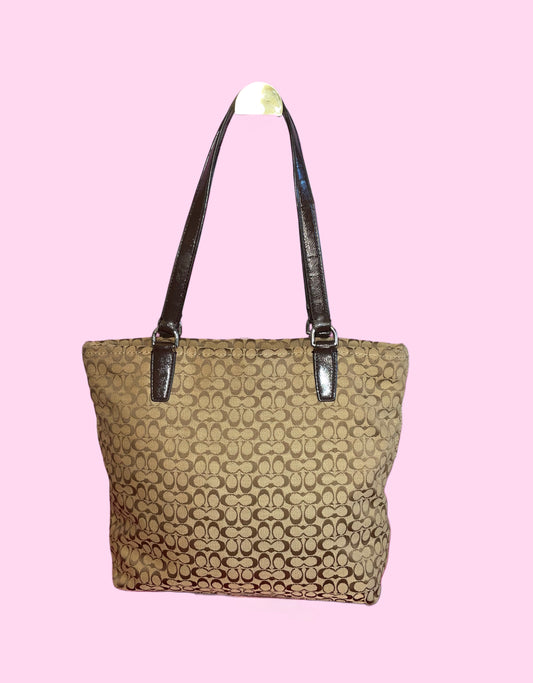 Coach 28625 Signature Monogram Medium Tote Bag