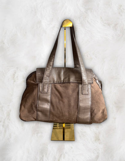 Jane Norman Suede x Faux Leather College Bag