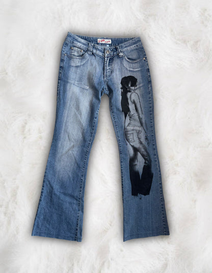 Mcbling Low-Waisted Flared Custom Jeans