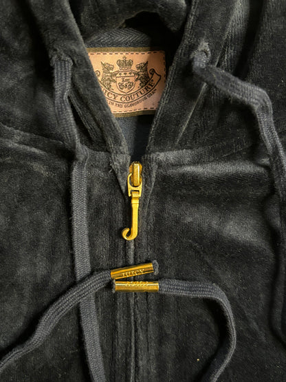 Juicy Couture Navy Velour “Peace & Love” 2 Piece Tracksuit