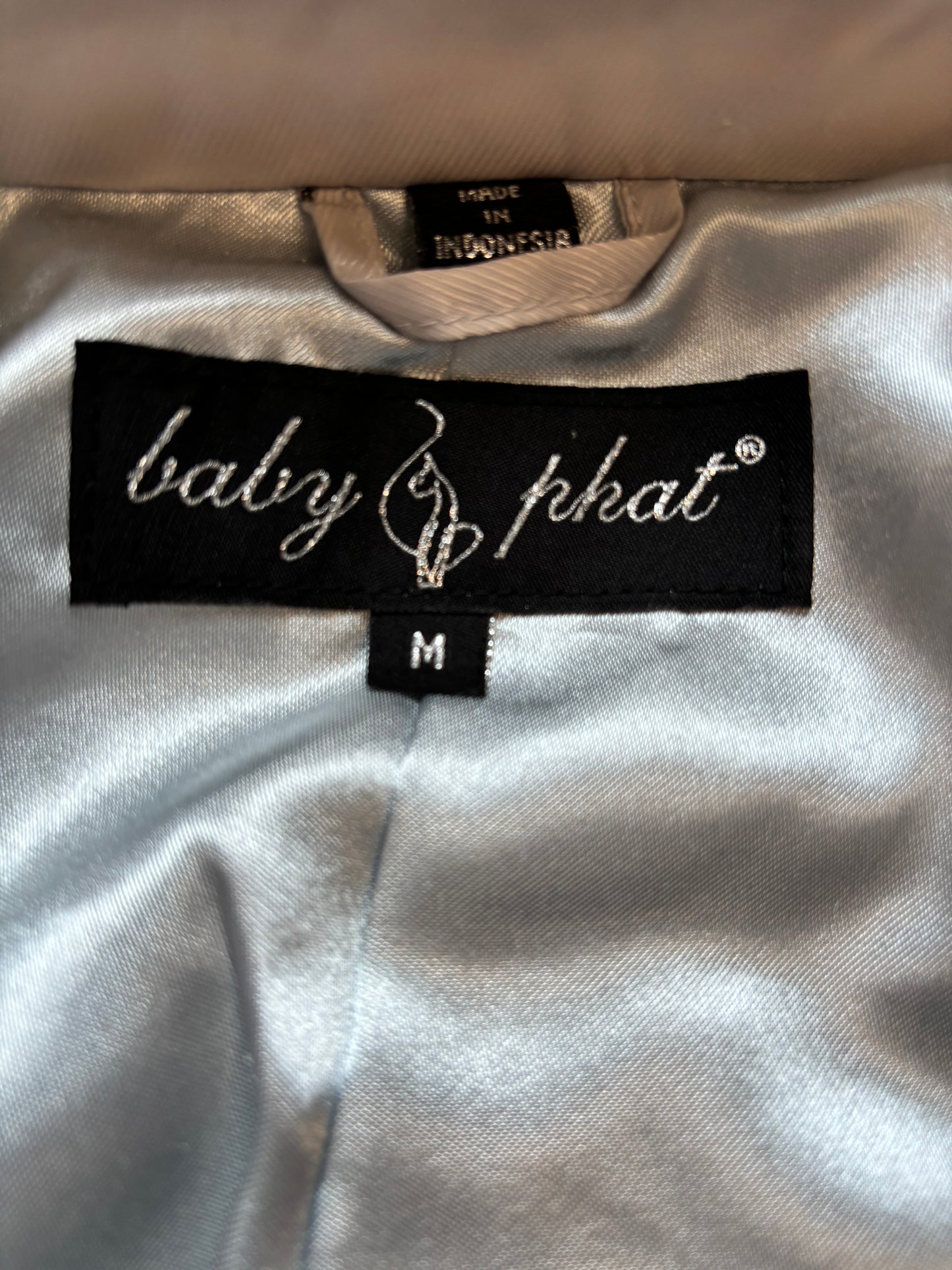 Babyphat y2k Black & Silver Satin Bomber Jacket