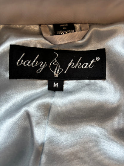 Babyphat y2k Black & Silver Satin Bomber Jacket