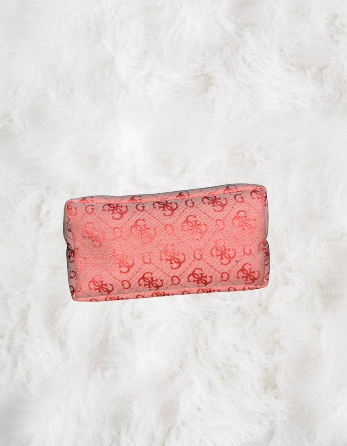 Guess Pink Canvas Monogram Miniature Bag