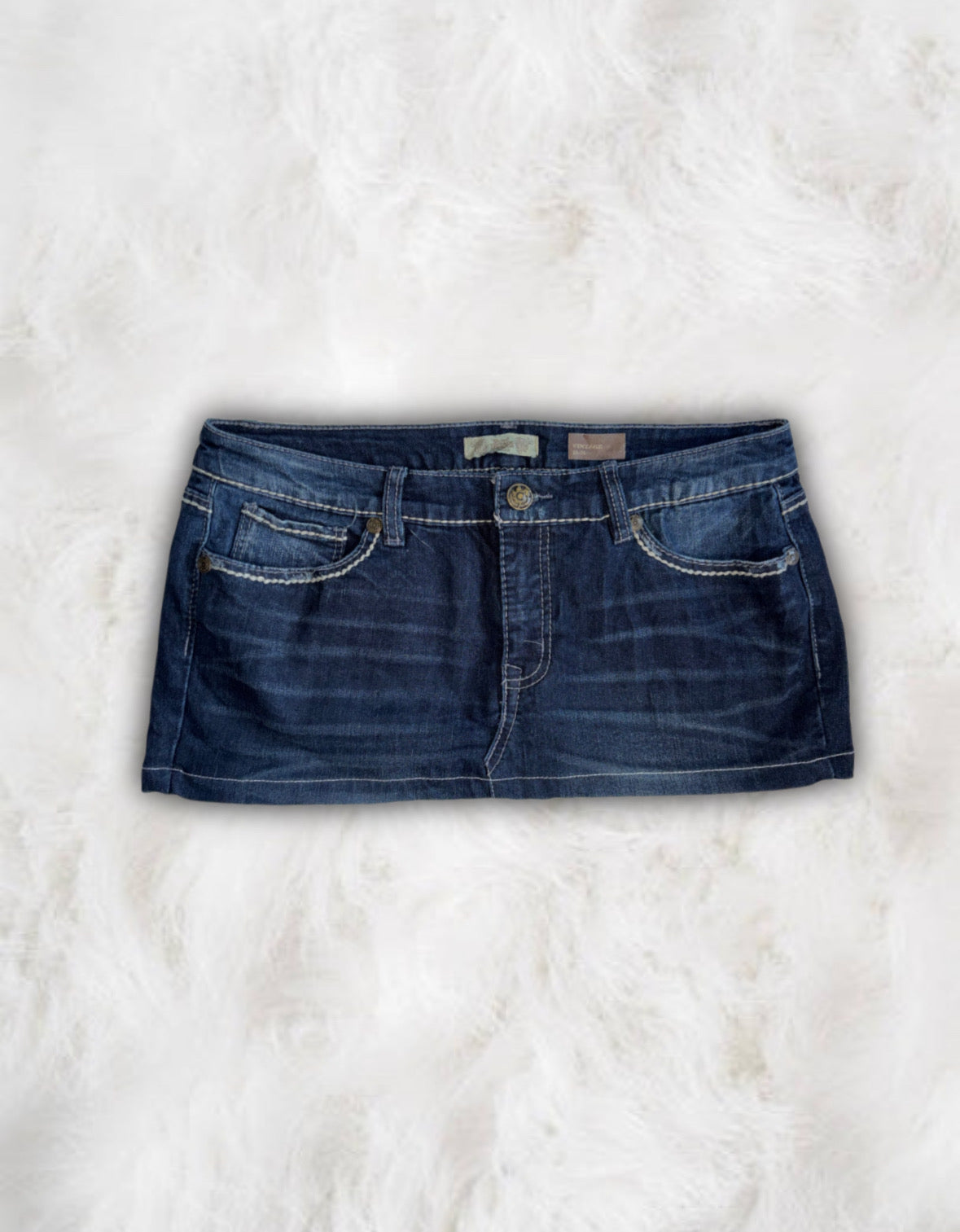Mcbling Low-Waisted Denim Micro-Mini Skirt