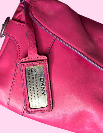 DKNY Vintage Micro Mini Hot Pink Leather Handbag