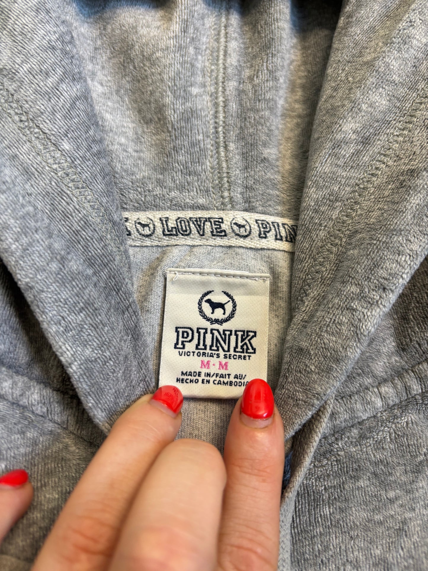 Victoria’s Secret PINK Grey Velour 2 Piece Tracksuit