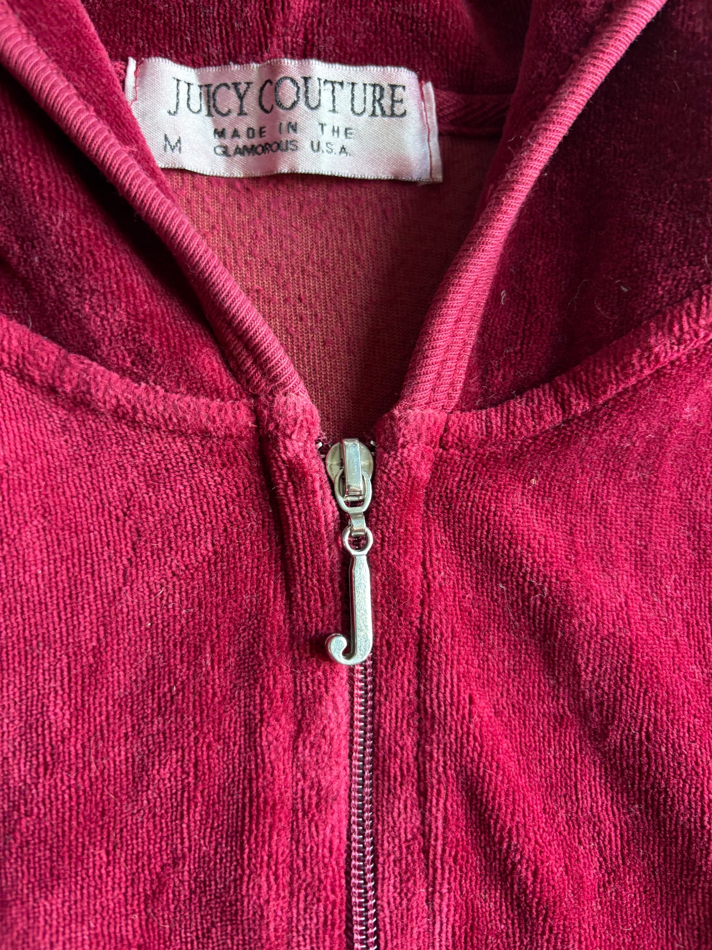 Juicy Couture Original Label Ruby Red Velour Jacket