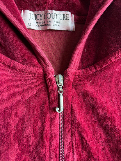 Juicy Couture Original Label Ruby Red Velour Jacket