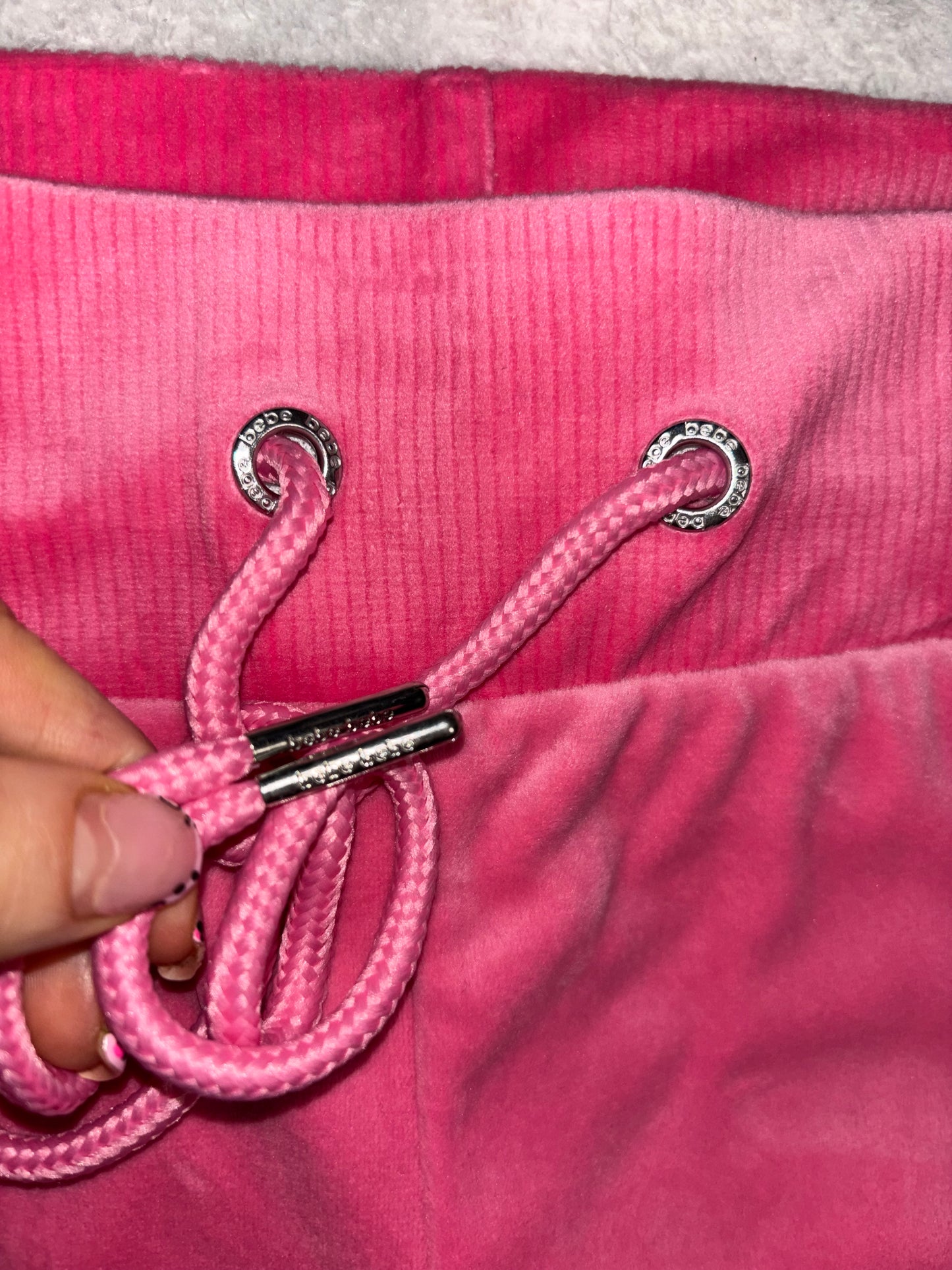 Bebe Brand New Barbie Pink Diamanté Tracksuit (Medium) - Rhinestone Missing