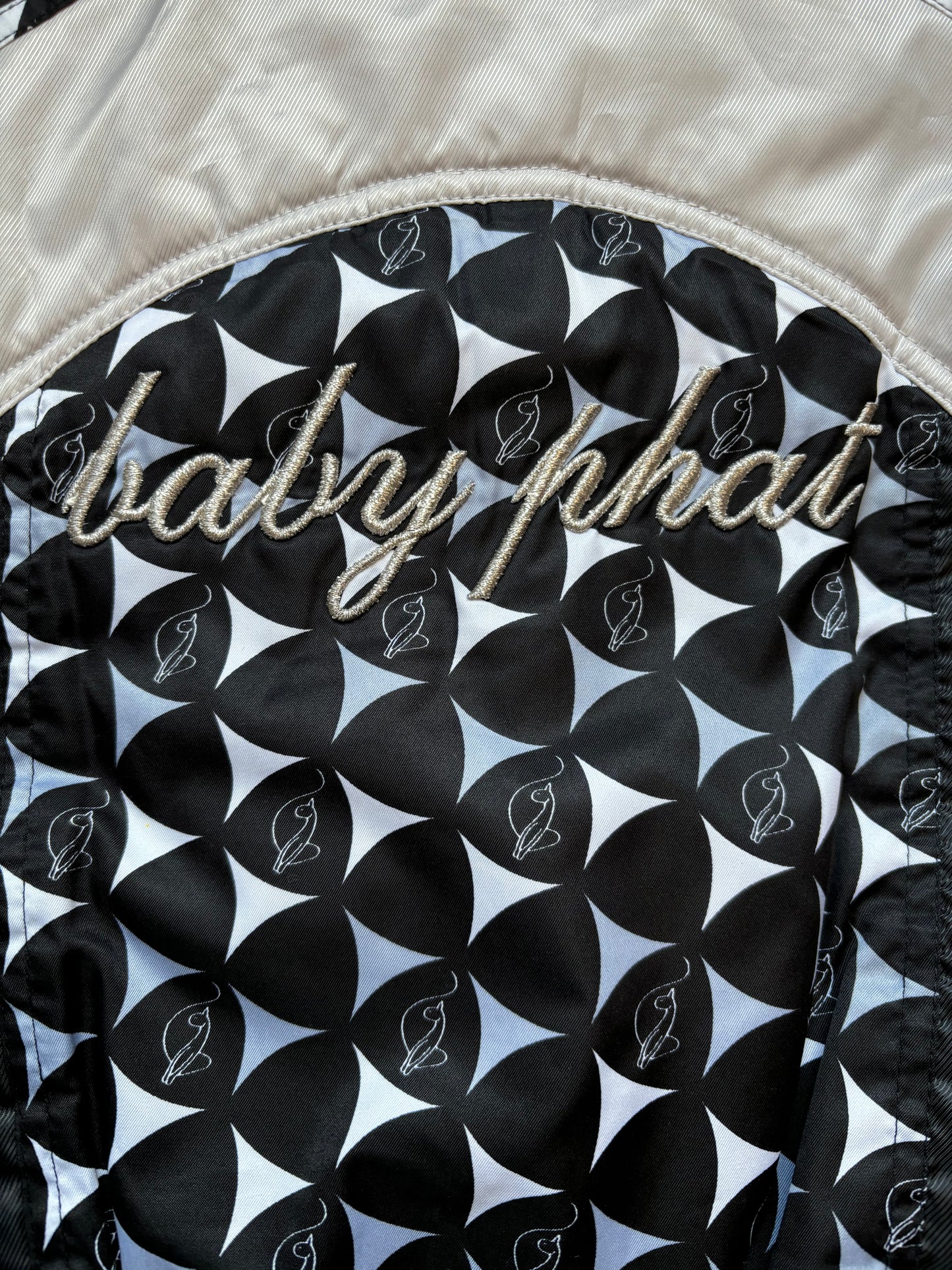 Babyphat y2k Black & Silver Satin Bomber Jacket