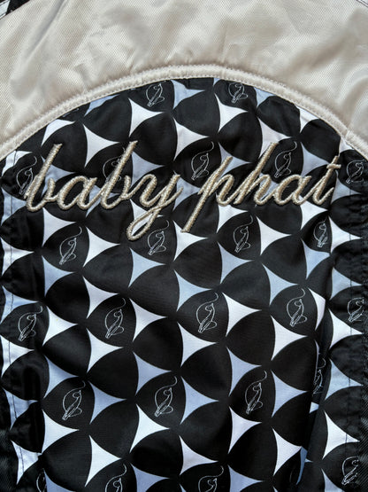 Babyphat y2k Black & Silver Satin Bomber Jacket