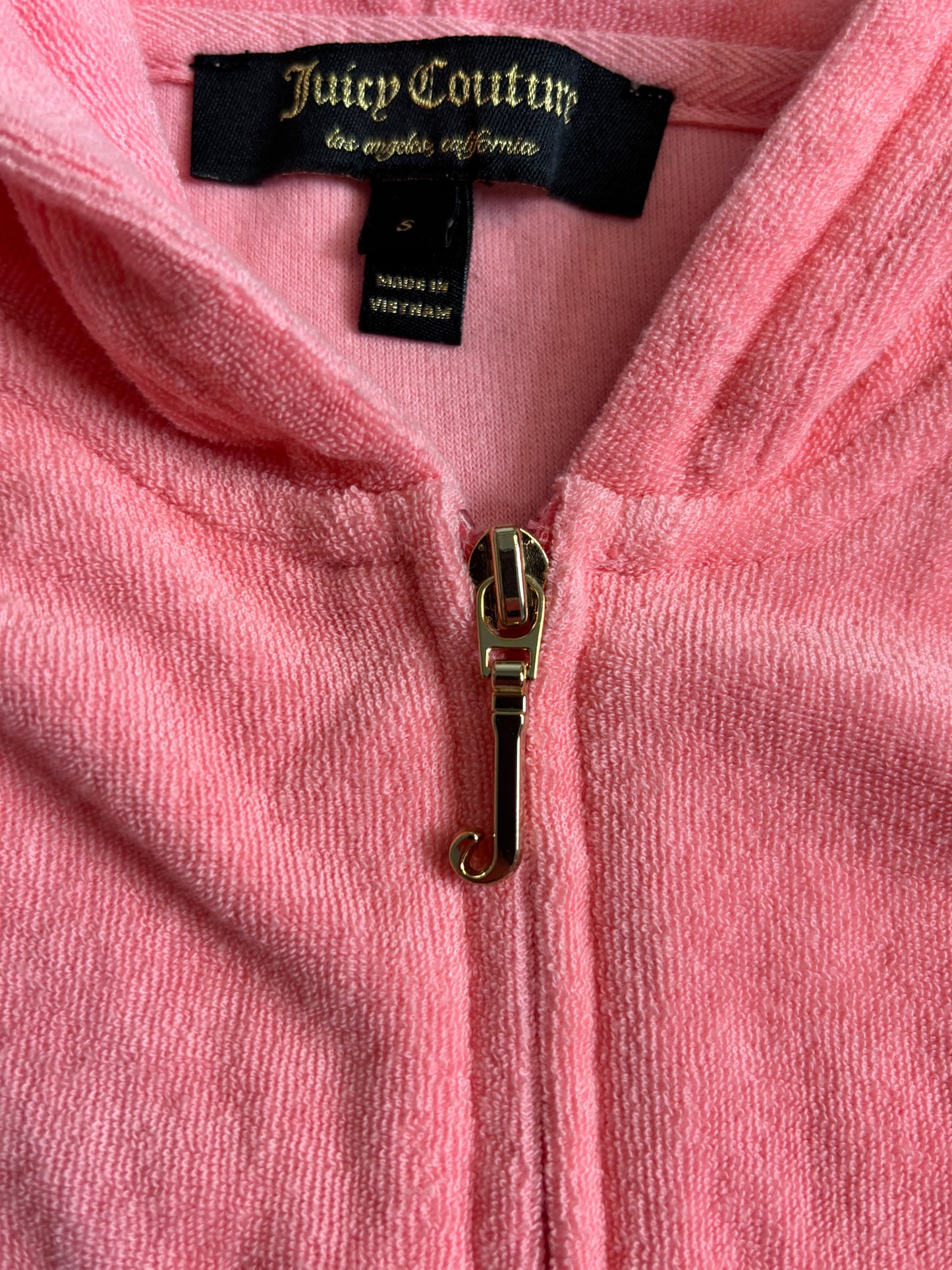 Juicy Couture Coral Pink Terry Cloth 2 Piece Short Tracksuit
