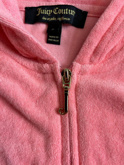 Juicy Couture Coral Pink Terry Cloth 2 Piece Short Tracksuit