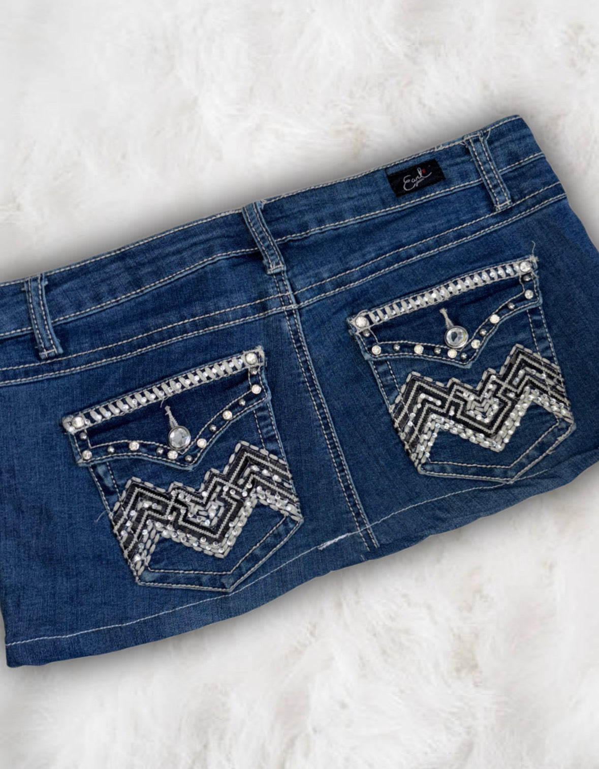 Mcbling Low-Waisted Denim Micro-Mini Skirt