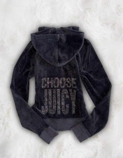 Juicy Couture Black Velour 2 Piece Tracksuit