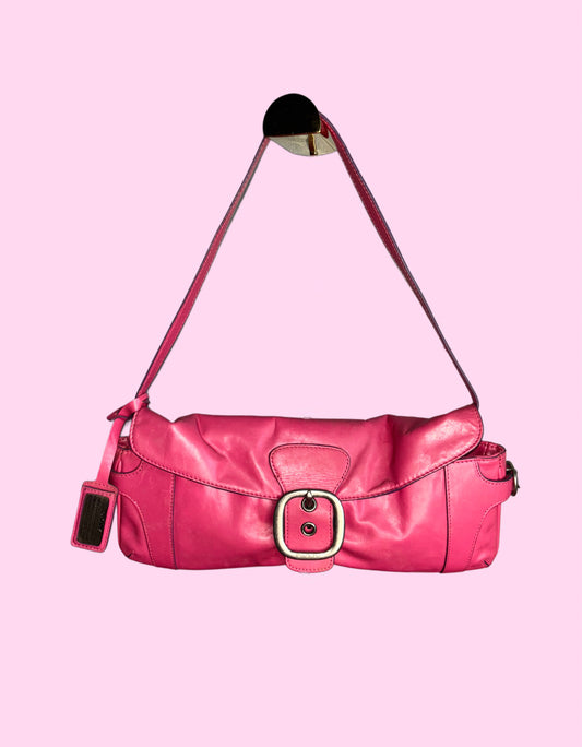 DKNY Vintage Micro Mini Hot Pink Leather Handbag