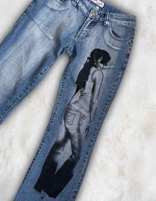 Mcbling Low-Waisted Flared Custom Jeans