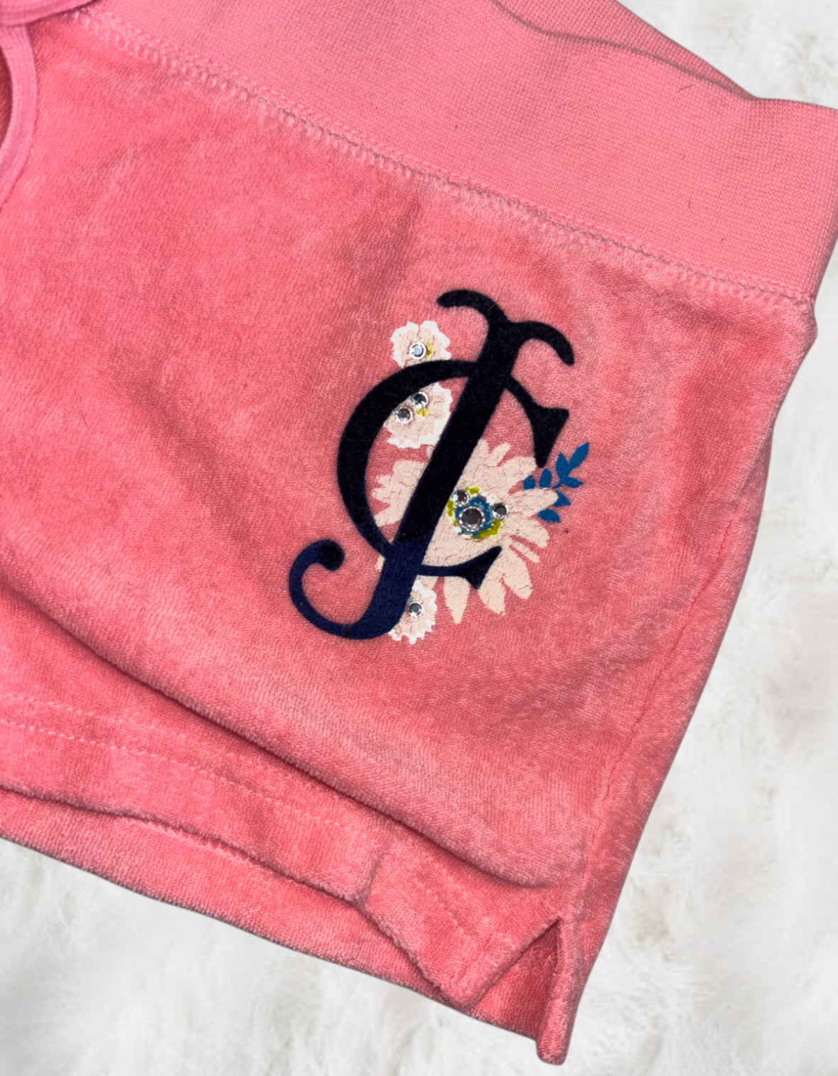 Juicy Couture Coral Pink Terry Cloth 2 Piece Short Tracksuit