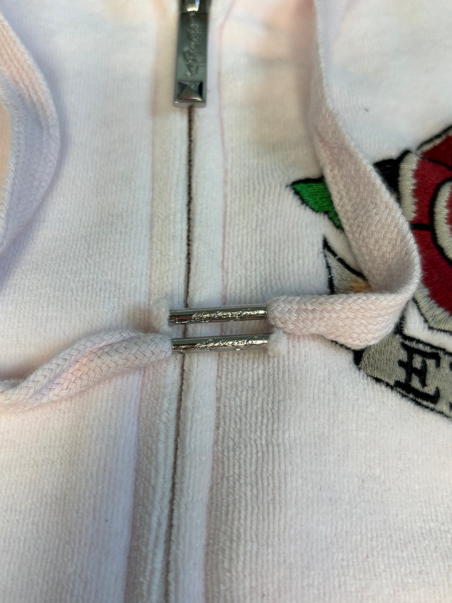 Ed Hardy Rare Blush Pink Short Sleeved 2 Piece Velour Tracksuit