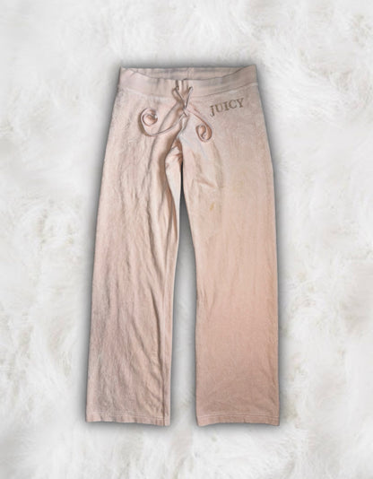 Juicy Couture Very Unique Peachy Nude Velour 2 Piece Tracksuit