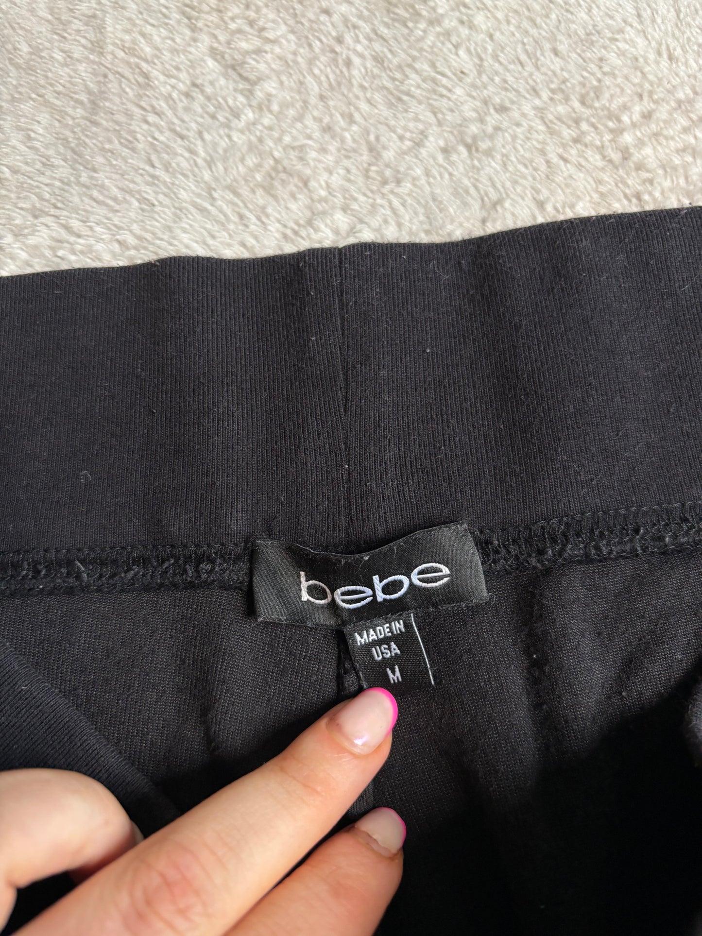 Bebe Black Velour Pants