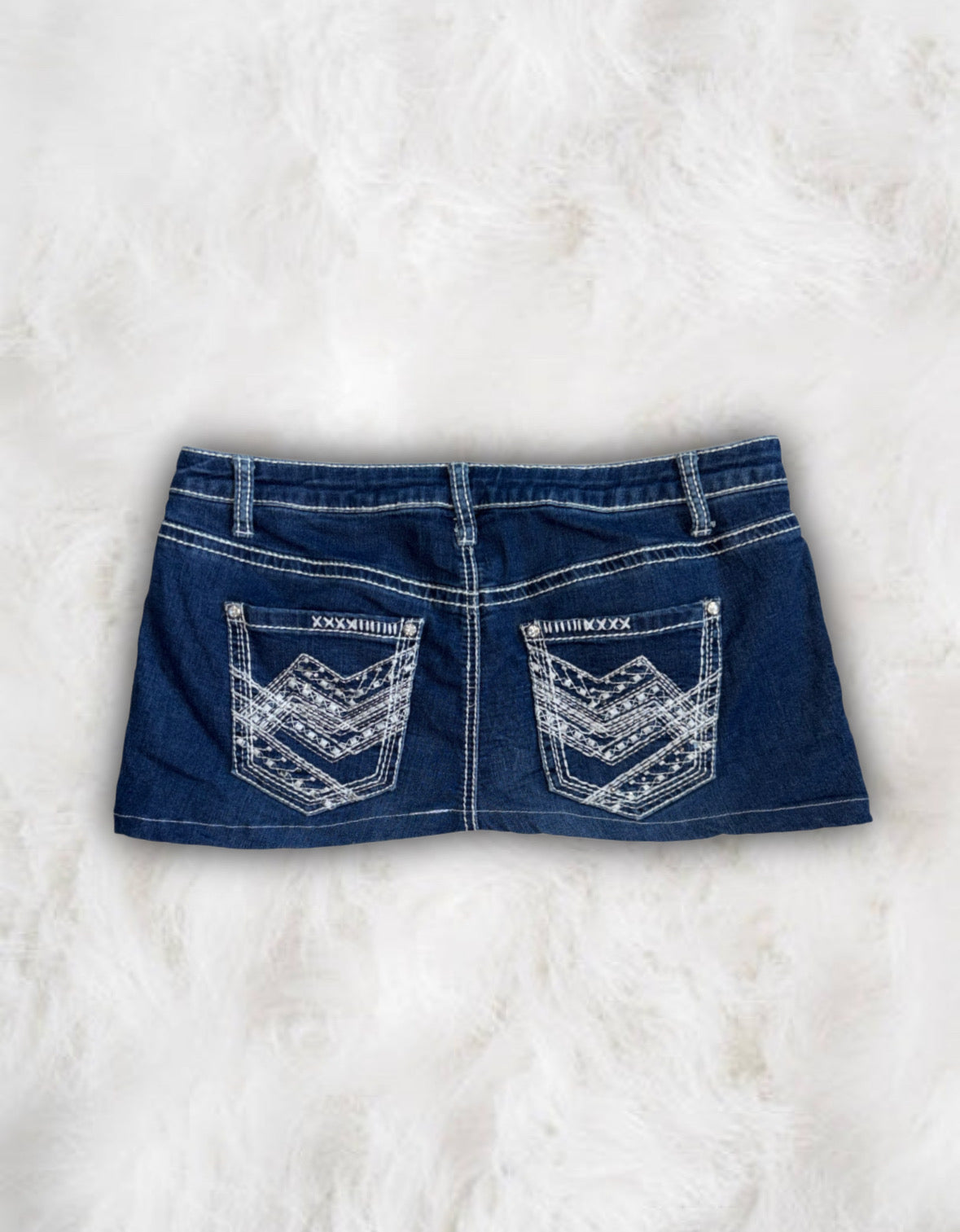Mcbling Low-Waisted Denim Micro-Mini Skirt