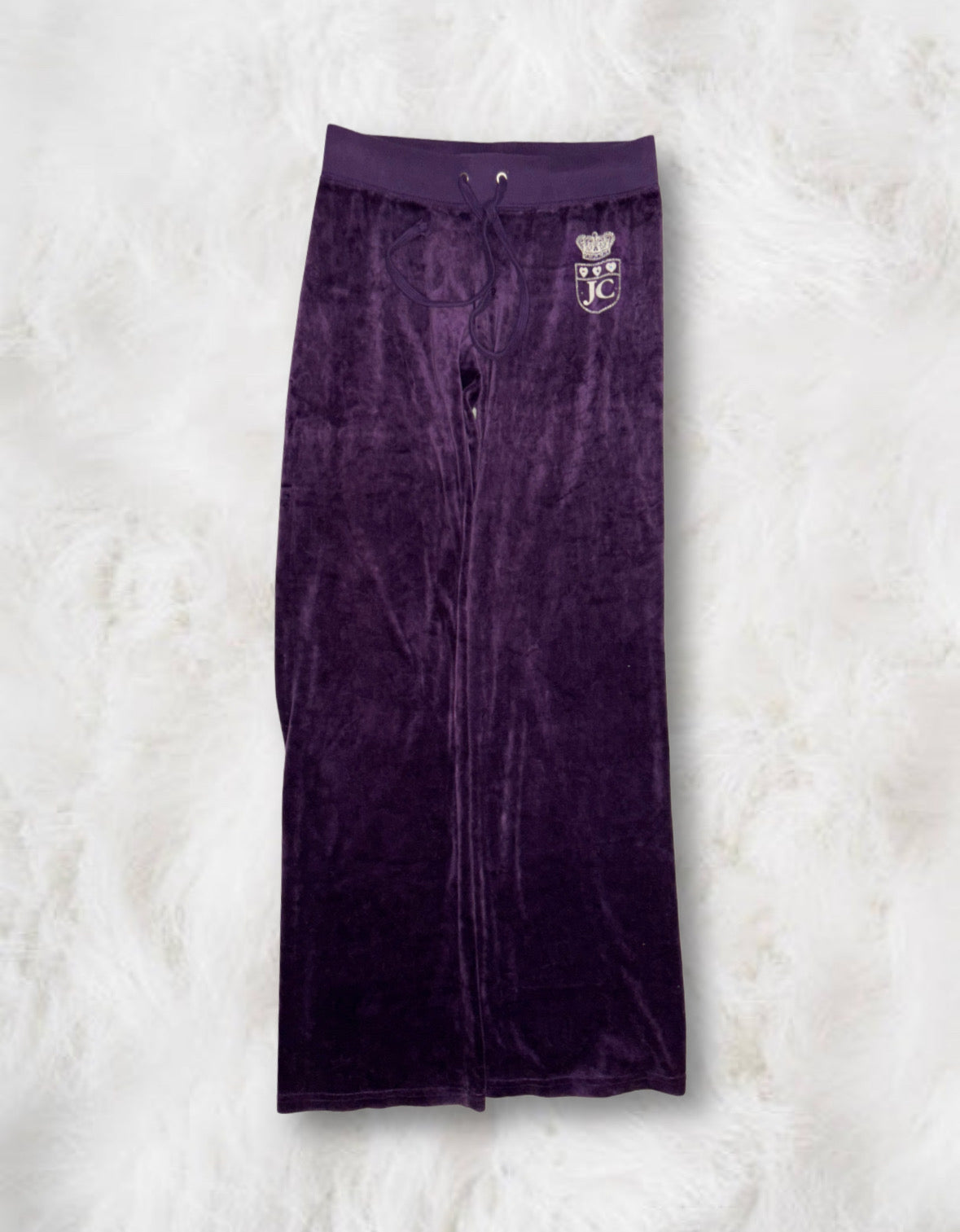 Juicy Couture Purple Velour Twin Dog Bedazzled 2 Piece Tracksuit