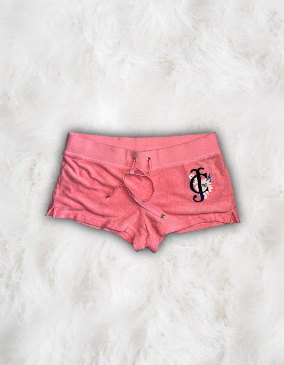 Juicy Couture Coral Pink Terry Cloth 2 Piece Short Tracksuit