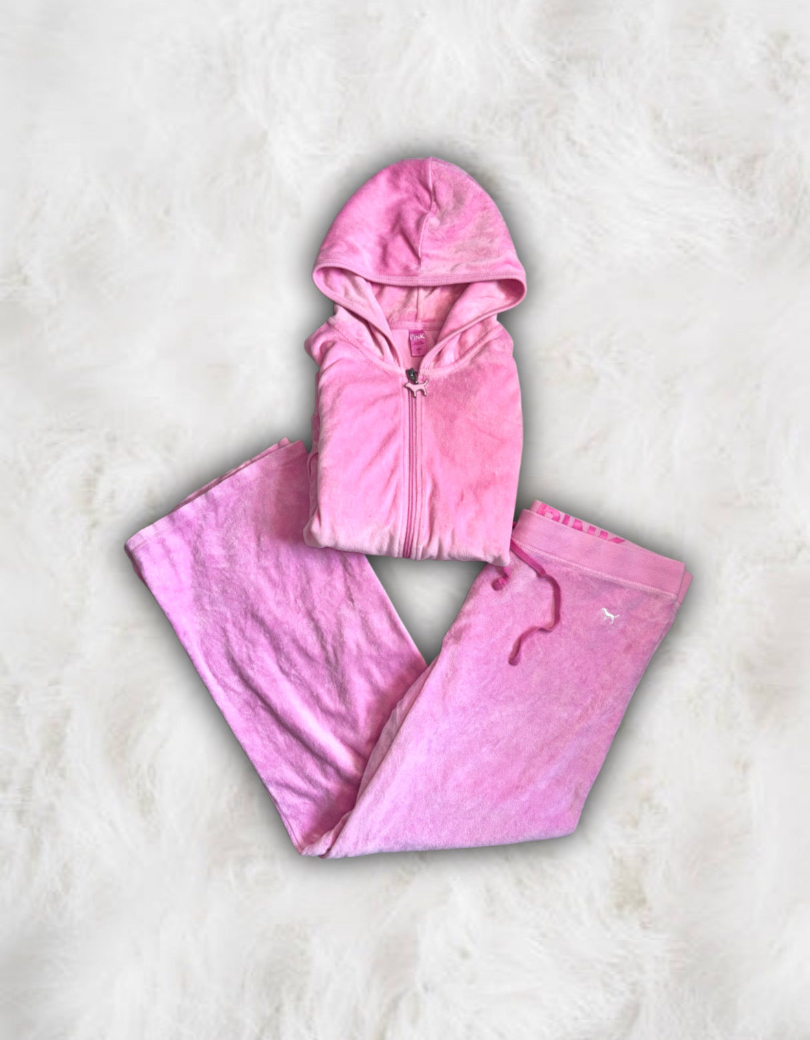 Victoria’s Secret PINK Baby Pink 2 Piece Velour Tracksuit