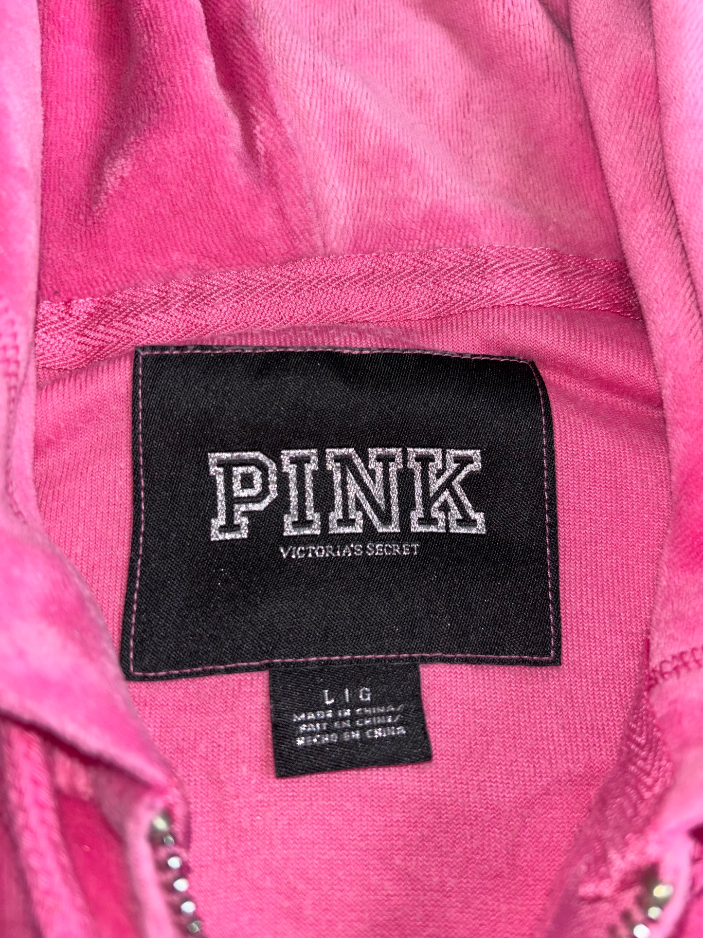 Victoria’s Secret PINK y2k Pink Velour Hoodie