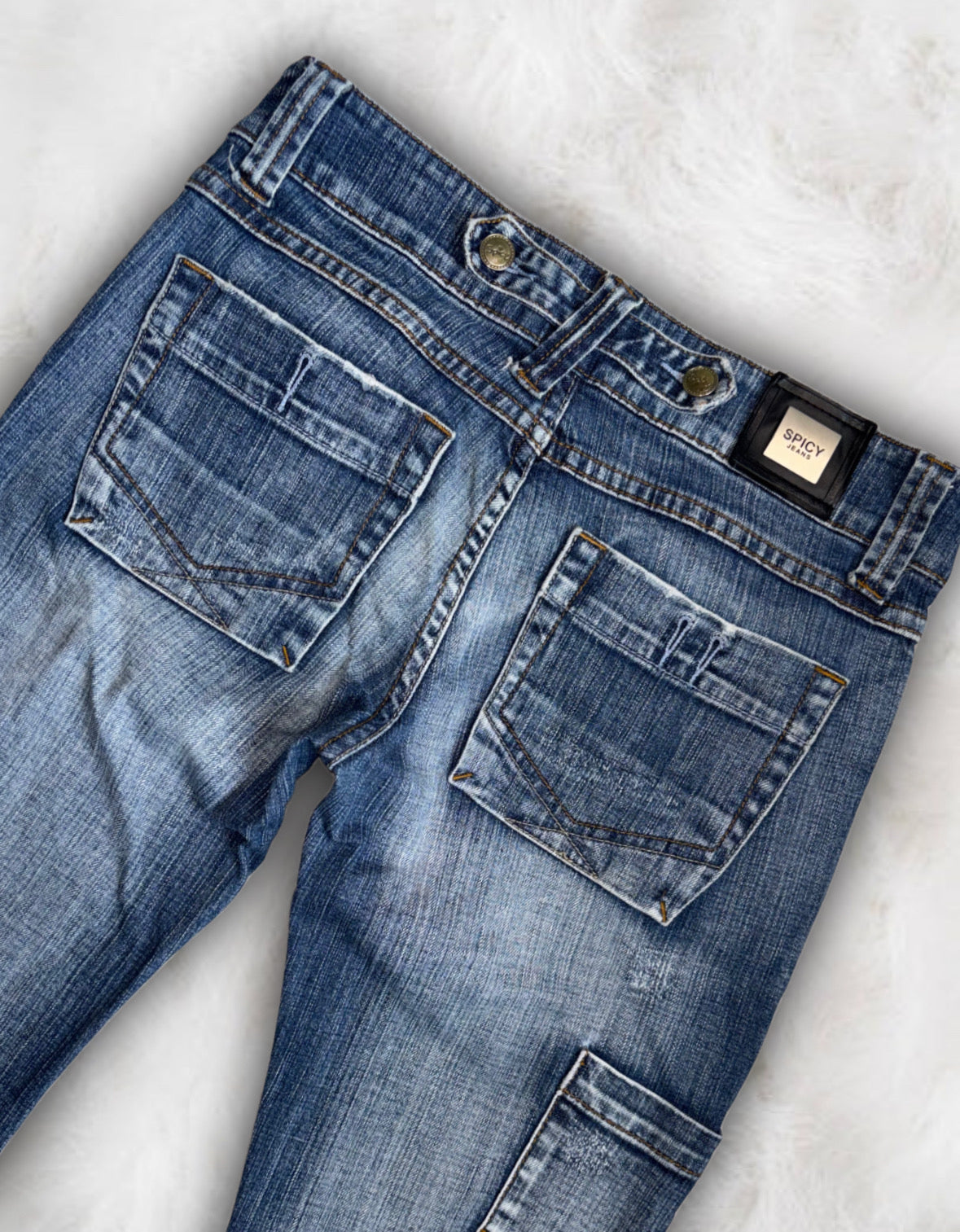 Japanese Vintage Low-Waisted & Flared Patchwork Jeans