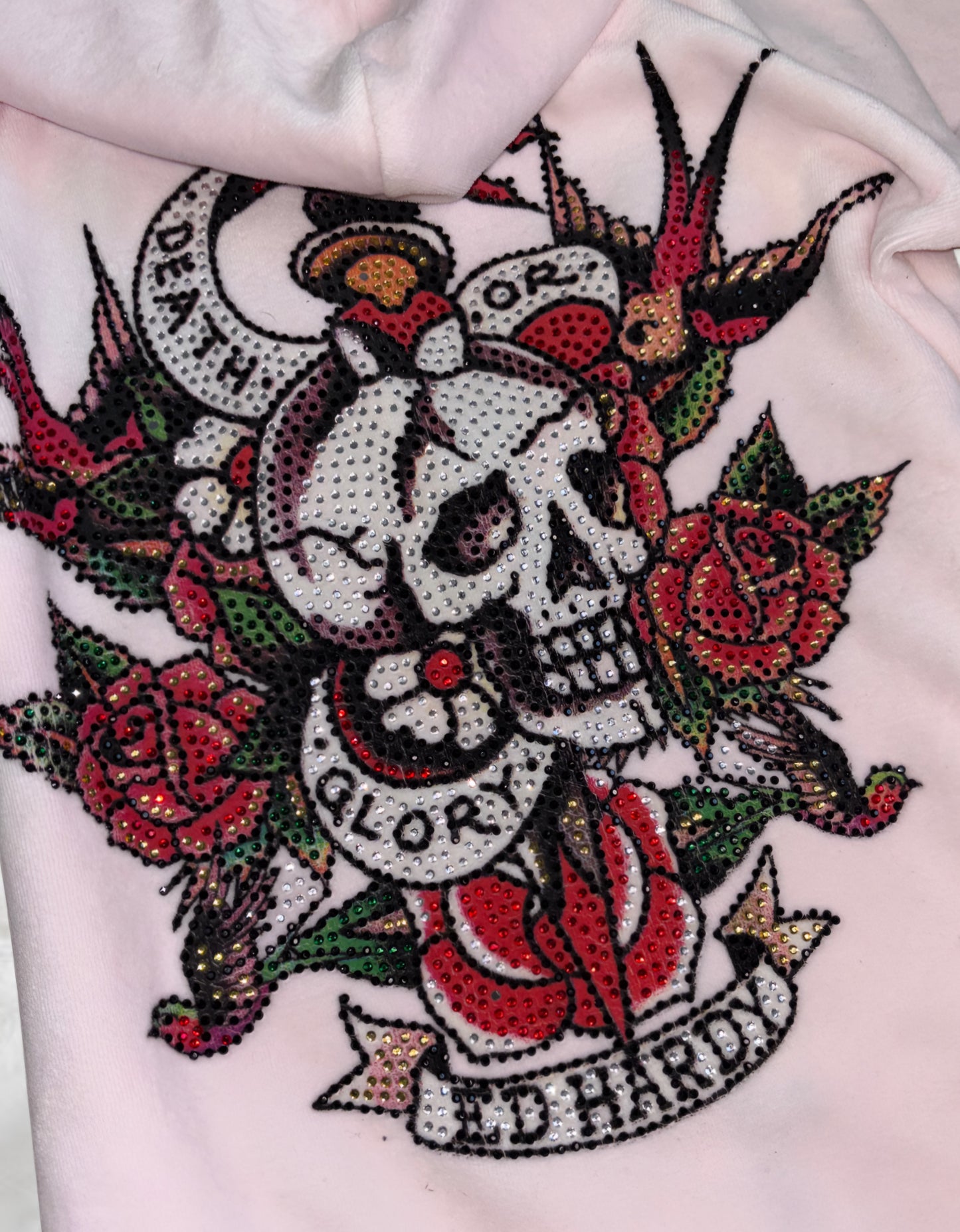 Ed Hardy Rare Blush Pink Short Sleeved 2 Piece Velour Tracksuit