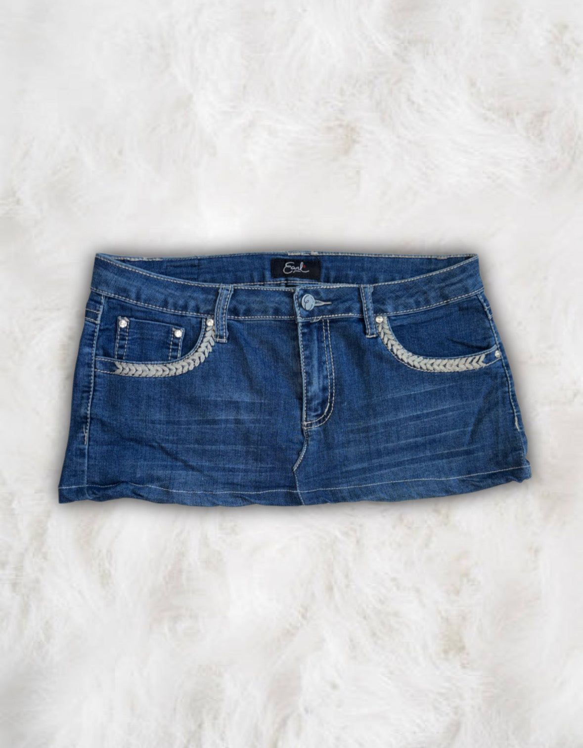 Mcbling Low-Waisted Denim Micro-Mini Skirt