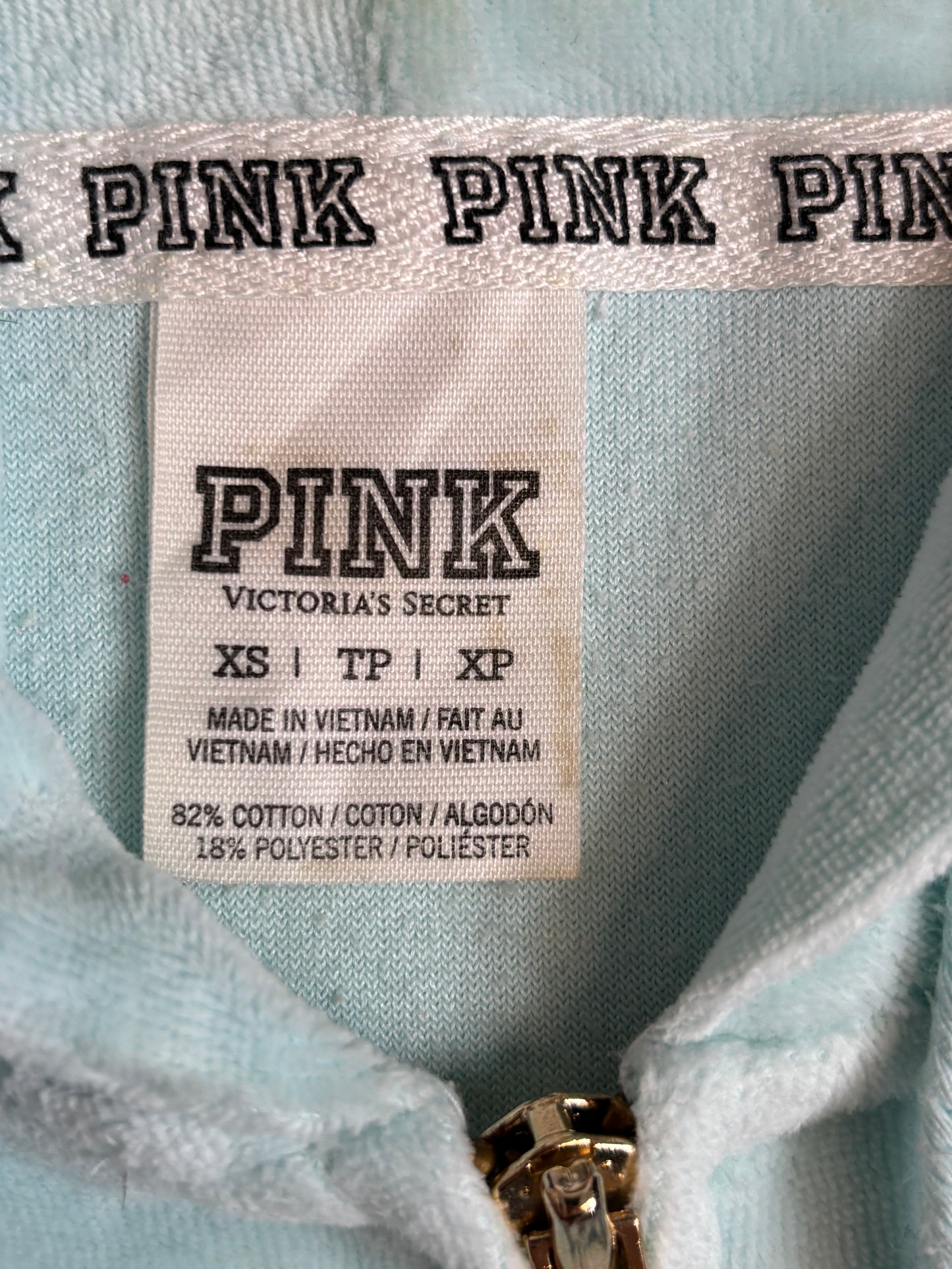 Victoria’s Secret PINK y2k Turquoise Velour Hoodie