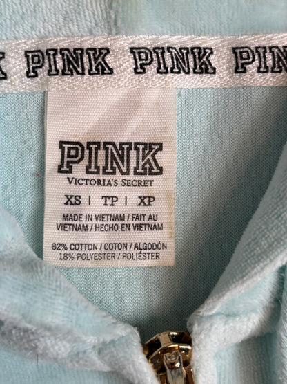 Victoria’s Secret PINK y2k Turquoise Velour Hoodie