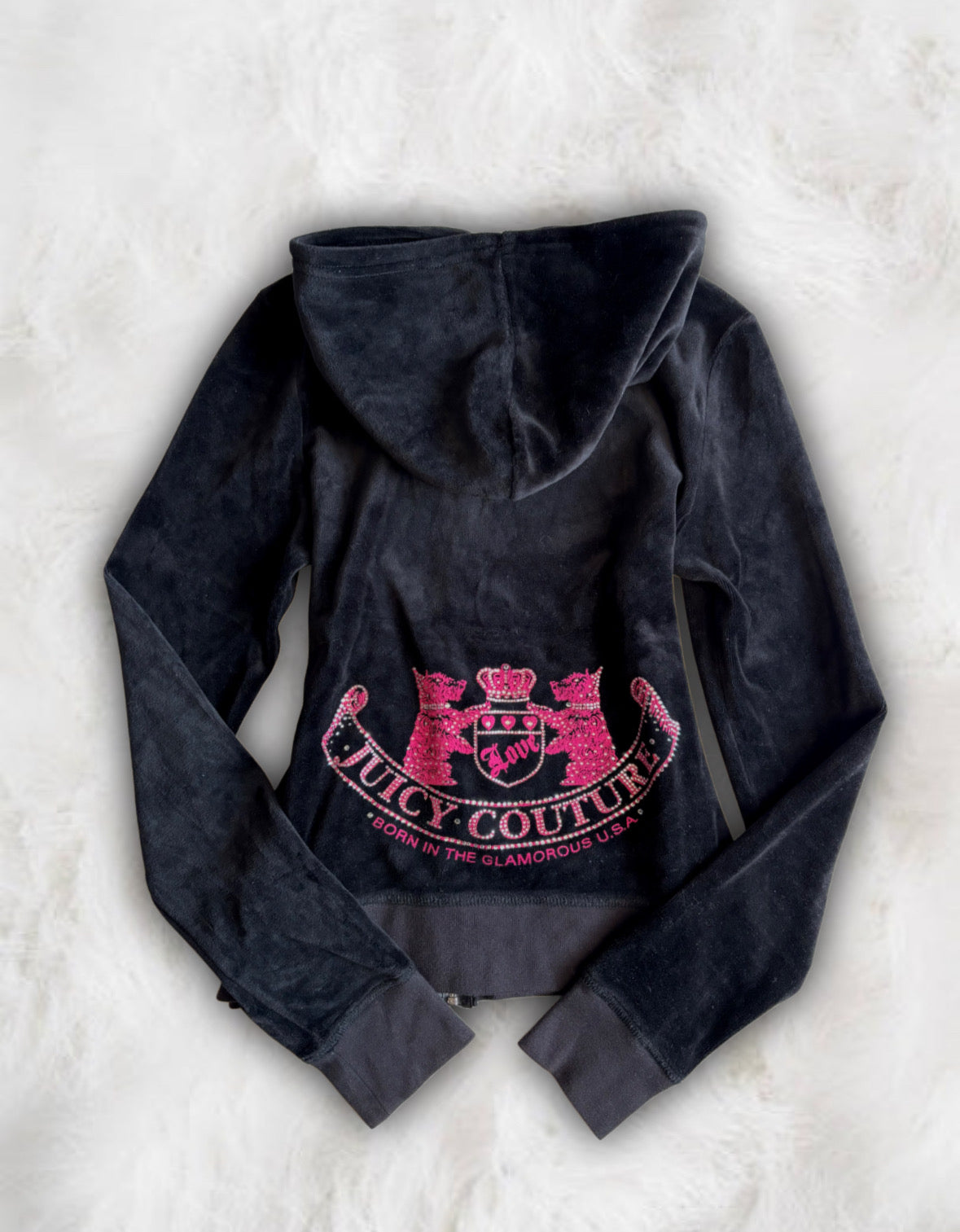 Juicy Couture Black Velour 2 Piece Tracksuit