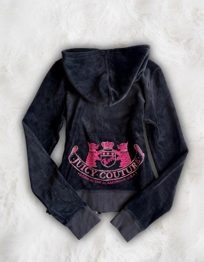 Juicy Couture Black Velour 2 Piece Tracksuit