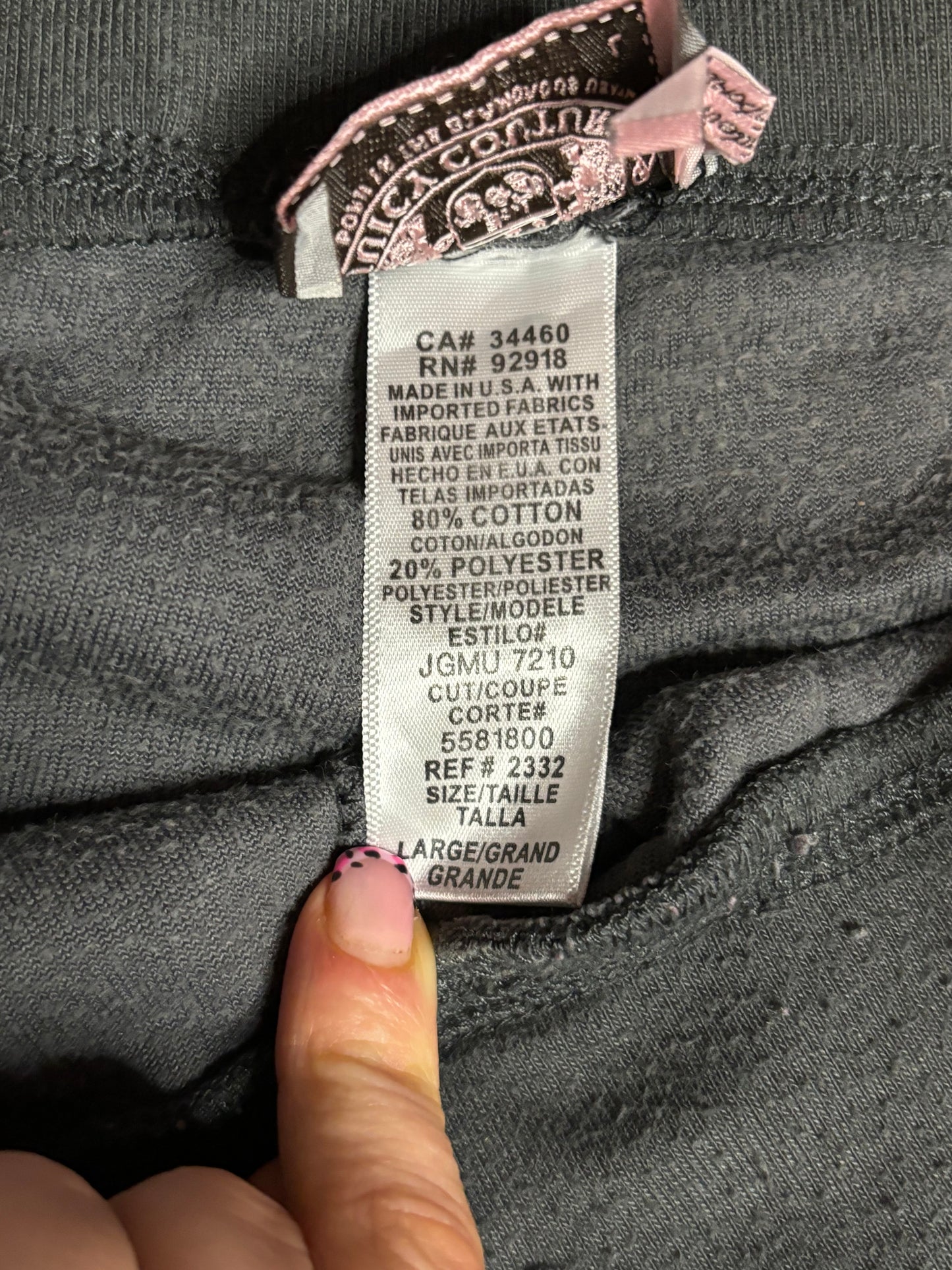 Juicy Couture Grey Velour Pants