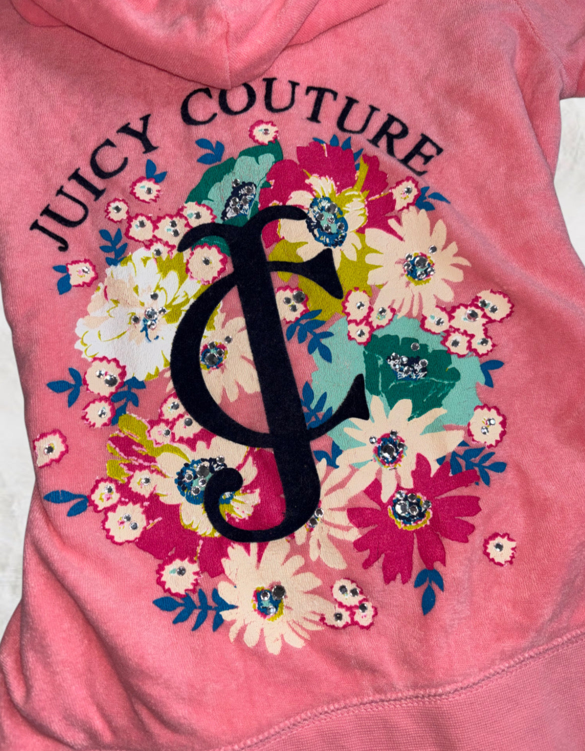Juicy Couture Coral Pink Terry Cloth 2 Piece Short Tracksuit