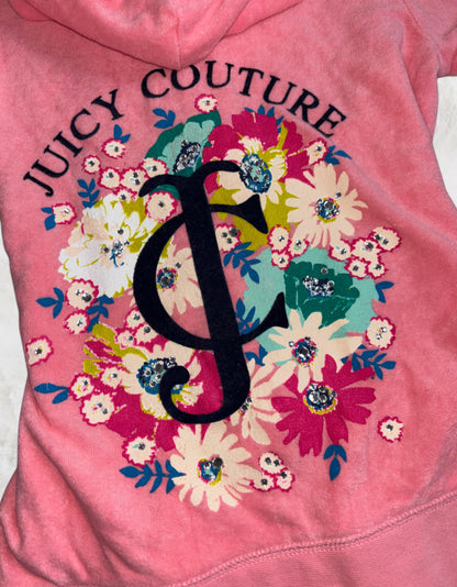 Juicy Couture Coral Pink Terry Cloth 2 Piece Short Tracksuit