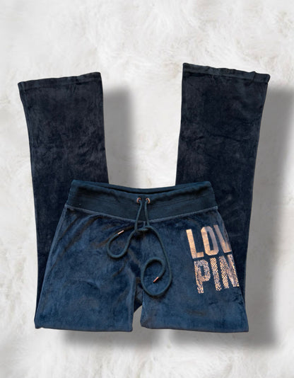 Victoria’s Secret PINK Black Velour Pants