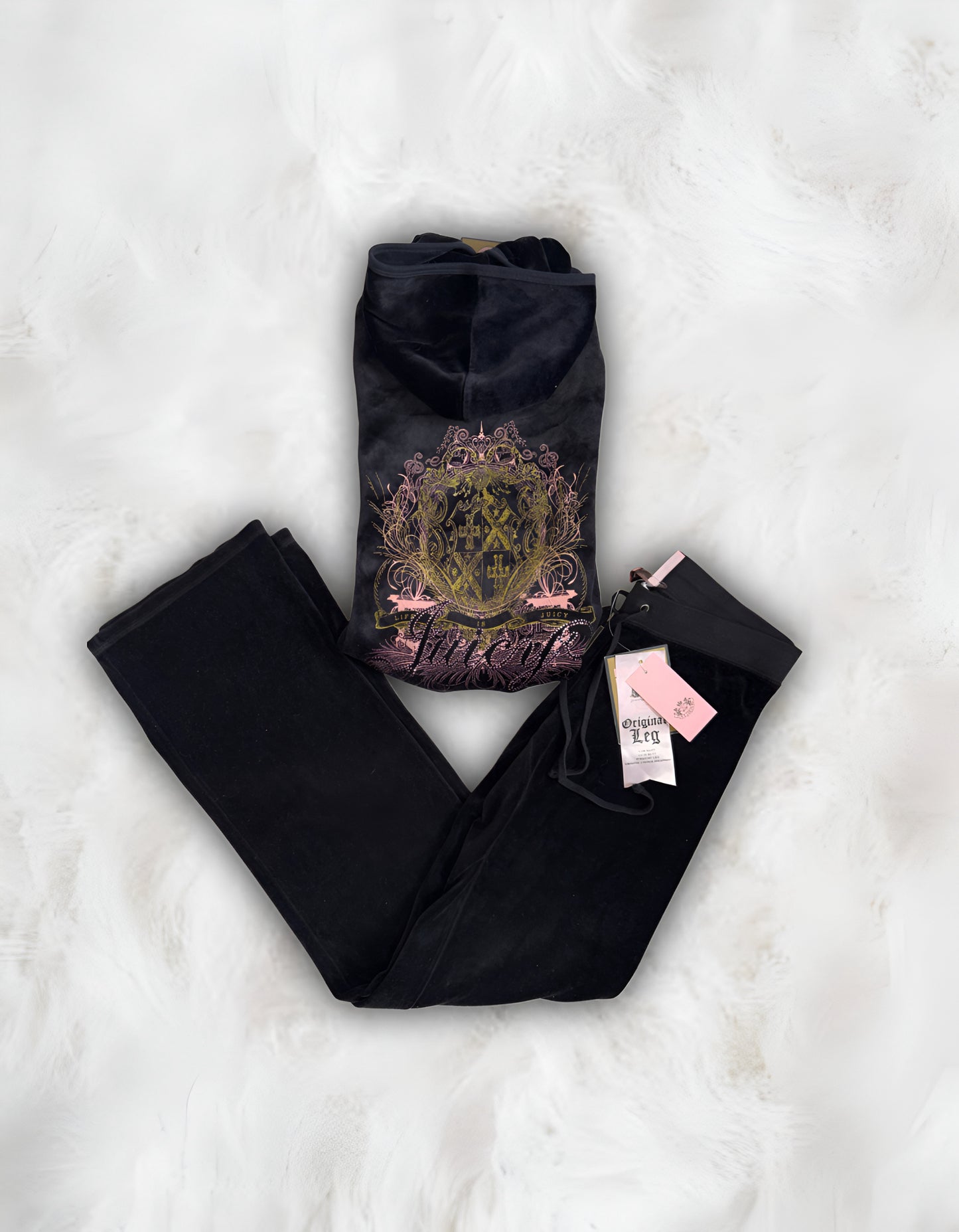 Juicy Couture Deadstock Black Velour 2 Piece Tracksuit