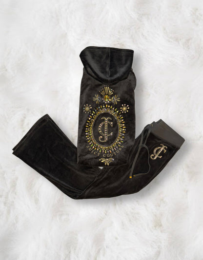 Juicy Couture Brown Velour 2 Piece Tracksuit