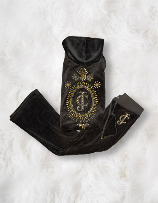 Juicy Couture Brown Velour 2 Piece Tracksuit